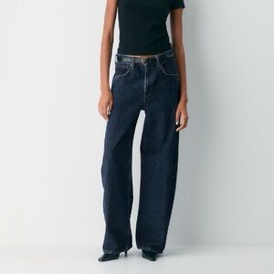 AGOLDE Low Curve Barrel Wide Leg Dark Blue Wash Jeans